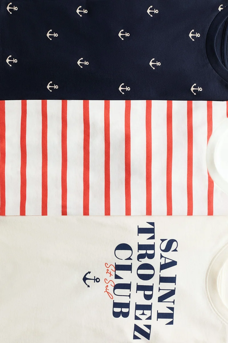 H&M 3-pack printed T-shirts